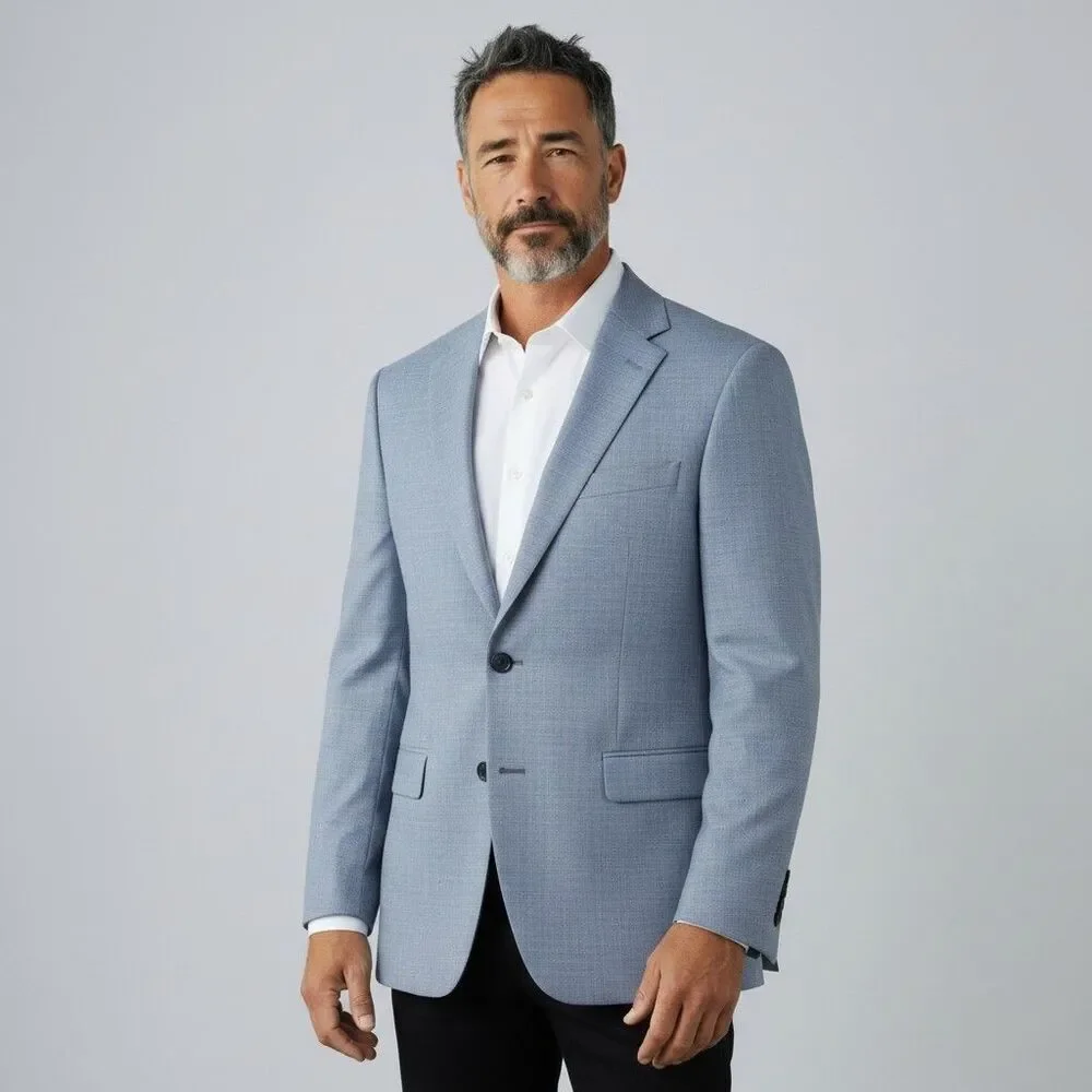 CALVIN KLEIN Mens Wool Blue Blazer 40R Sport Coat 2-Button Jacket Slim fit $460